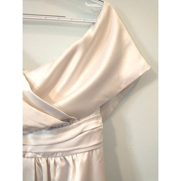 Lulus Always Celebrating Ivory Satin Off-the-Shoulder Mini Dress - L*   NWT - Picture 5 of 10